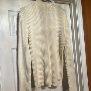 Cream DKNY heavy turtleneck sweater